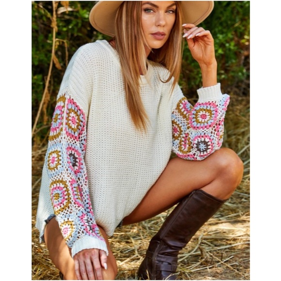 BellanBlue Sweaters - 03 Handmade Crochet Long Sleeve Sweater Top